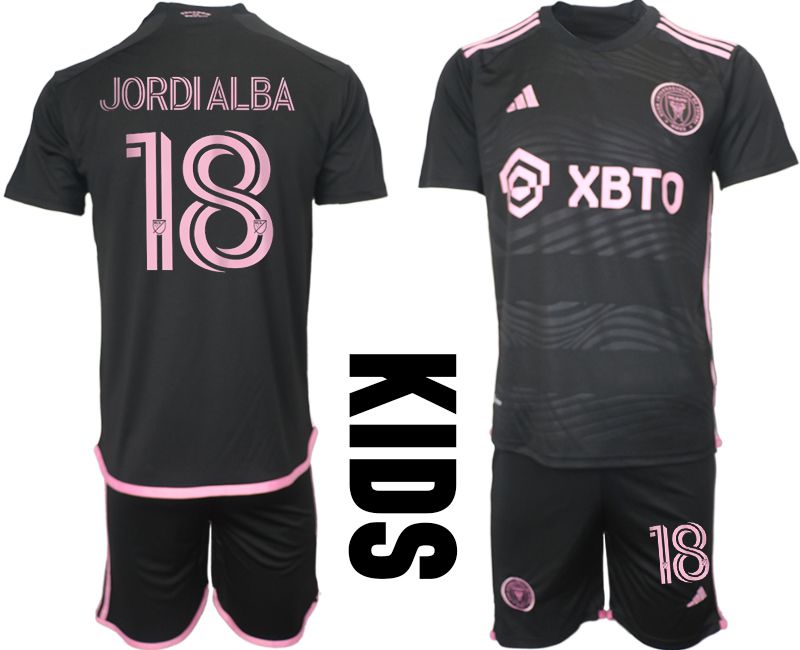 Youth 2023-2024 Club Inter Miami CF away black #18 Soccer Jersey->inter milan jersey->Soccer Club Jersey